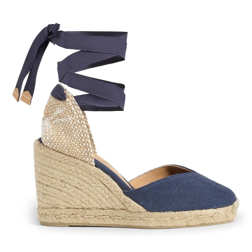 CASTANER WOMENS CHIARA 80 MM WEDGE ESPADRILLE DARK BLUE 8 MEDIUM
